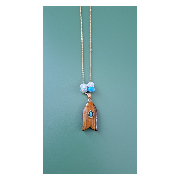 Collier Egée oeil de tigre
