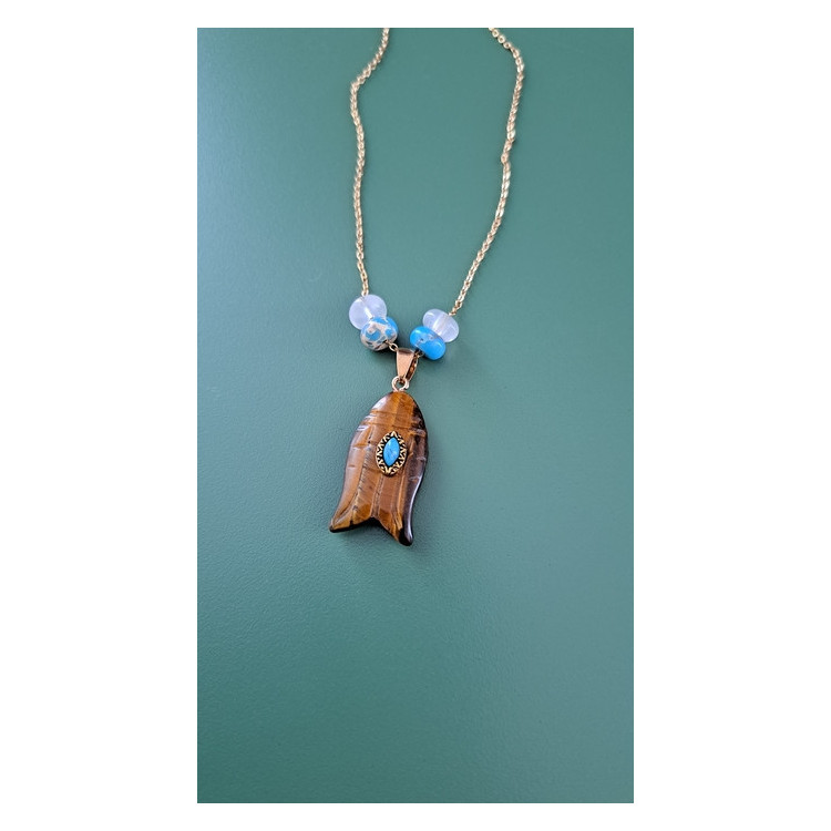 Collier Egée oeil de tigre