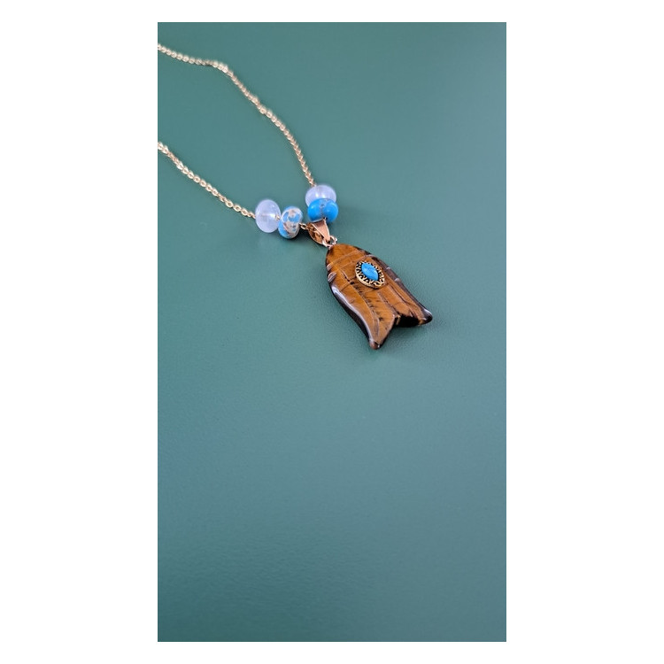 Collier Egée oeil de tigre