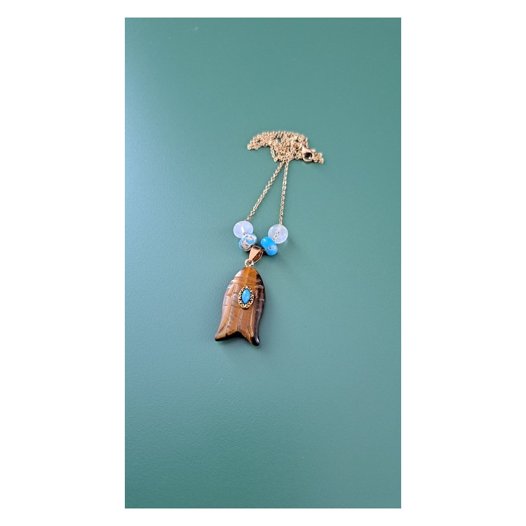 Collier Egée oeil de tigre