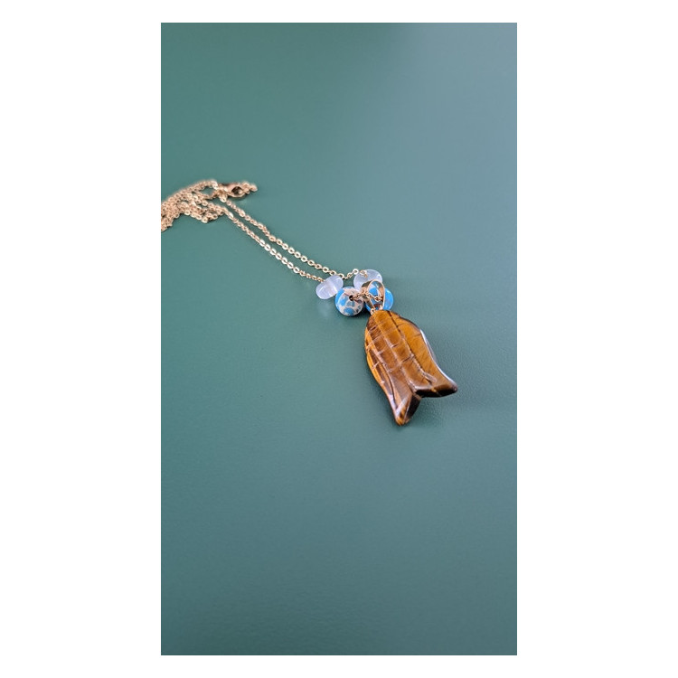 Collier Egée oeil de tigre