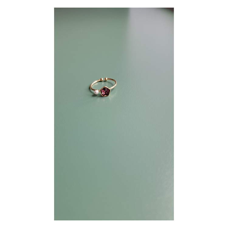 Bague fine Adelina rouge bordeaux