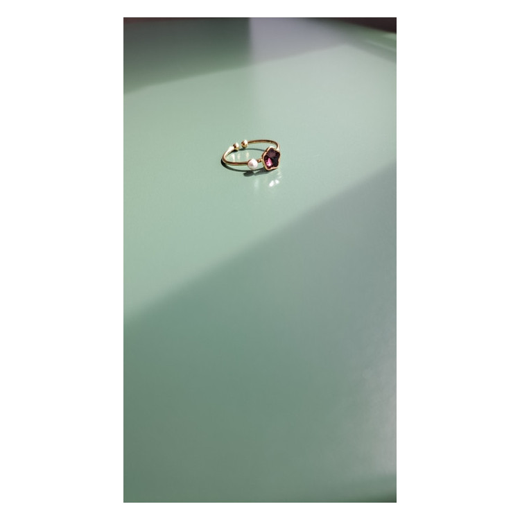 Bague fine Adelina rouge bordeaux