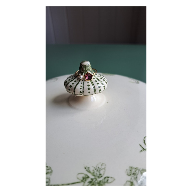 Bague fine Adelina rouge bordeaux