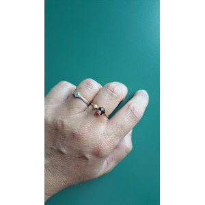 Bague fine Adelina rouge bordeaux