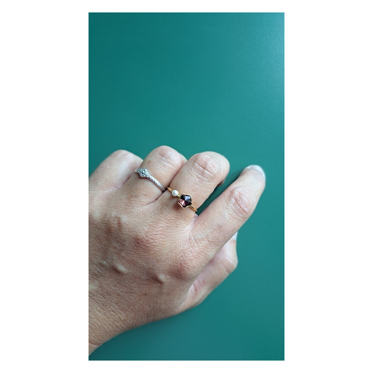 Bague fine Adelina rouge bordeaux