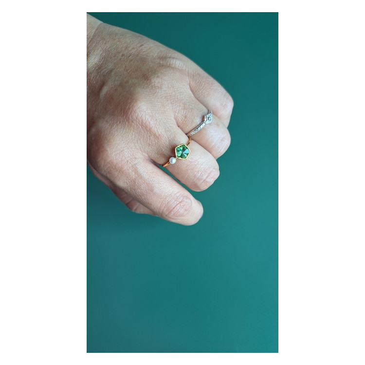Bague fine Adelina vert