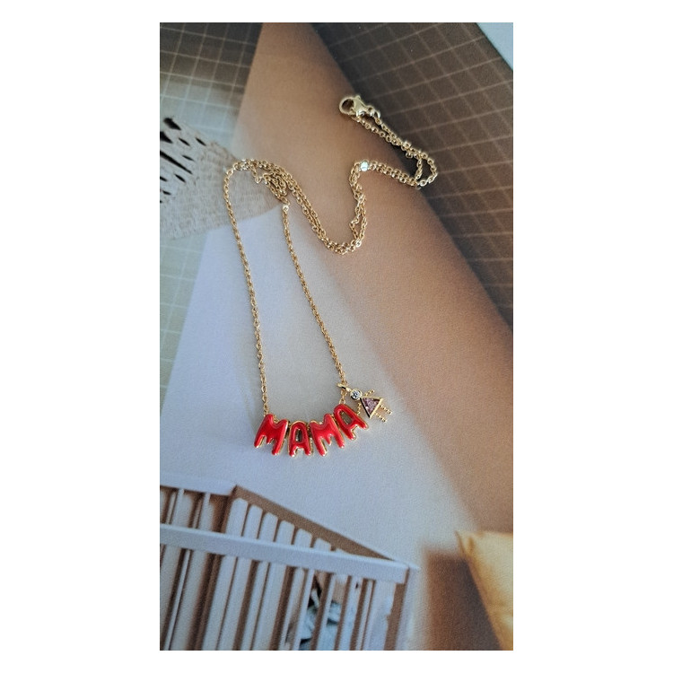 Collier Mama Girl rose
