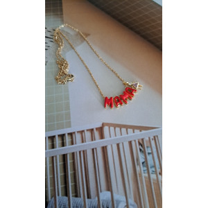 Collier Mama Girl rose