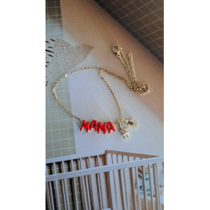 Collier Mama Boy & Girl orange/rose