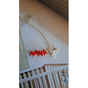 Collier Mama Boy & Girl orange/rose