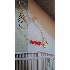 Collier Mama Boy & Girl orange/rose