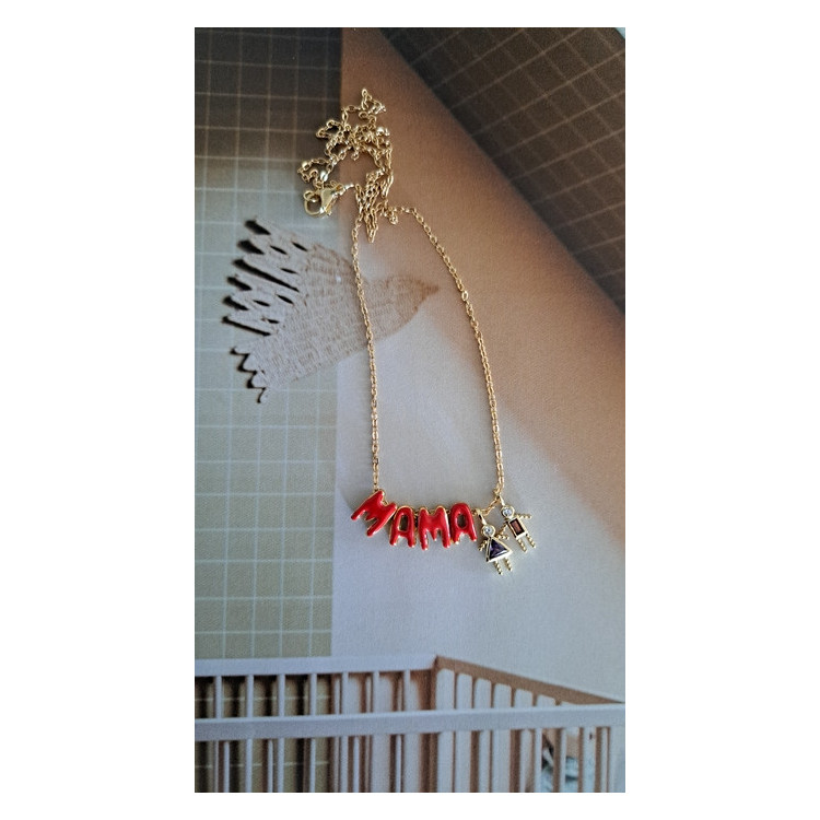 Collier Mama Boy & Girl orange/violet