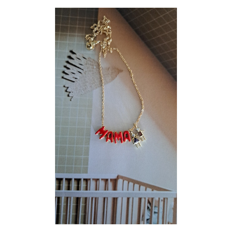 Collier Mama Boy & Girl orange/violet