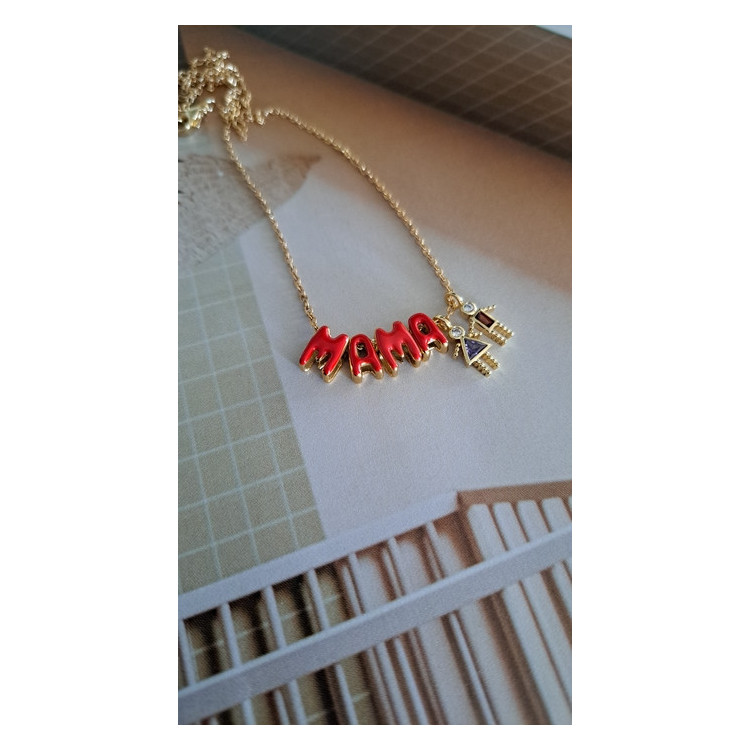 Collier Mama Boy & Girl orange/violet
