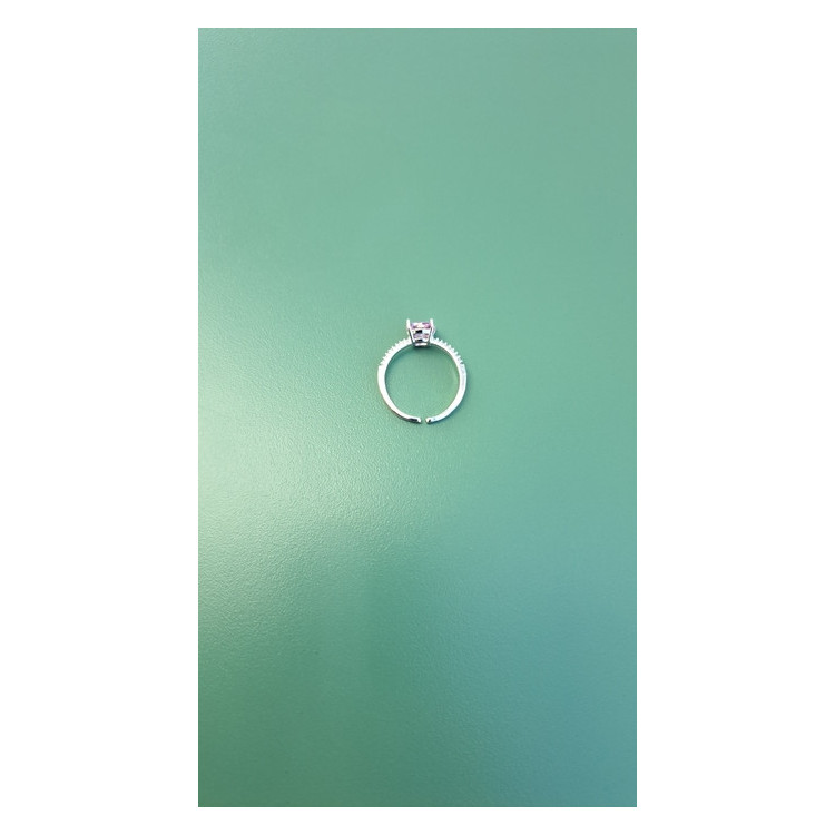 Bague fine argentée Sixtine rose