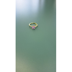 Bague fine dorée Sixtine rose