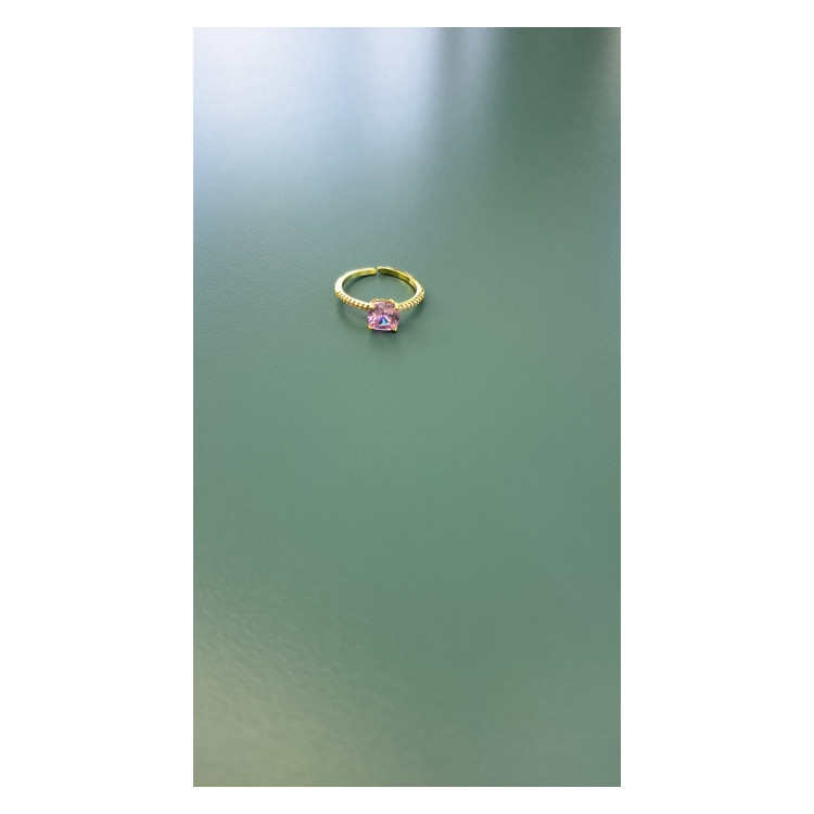 Bague fine dorée Sixtine rose