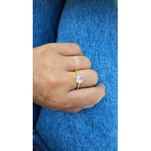 Bague fine dorée Sixtine rose