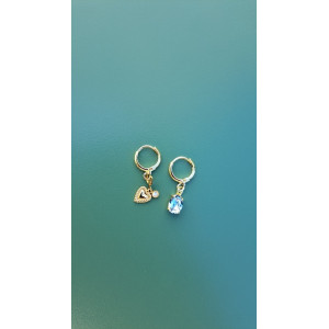 Boucles d'oreilles Bihotza bleu