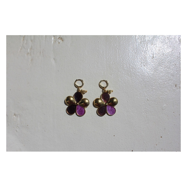 Boucles d'oreilles Hoa violet