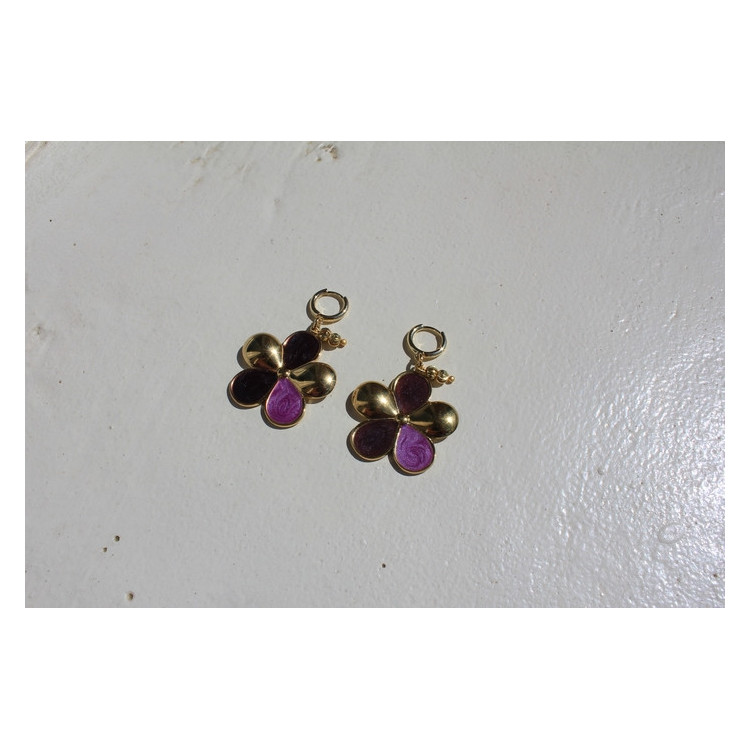 Boucles d'oreilles Hoa violet