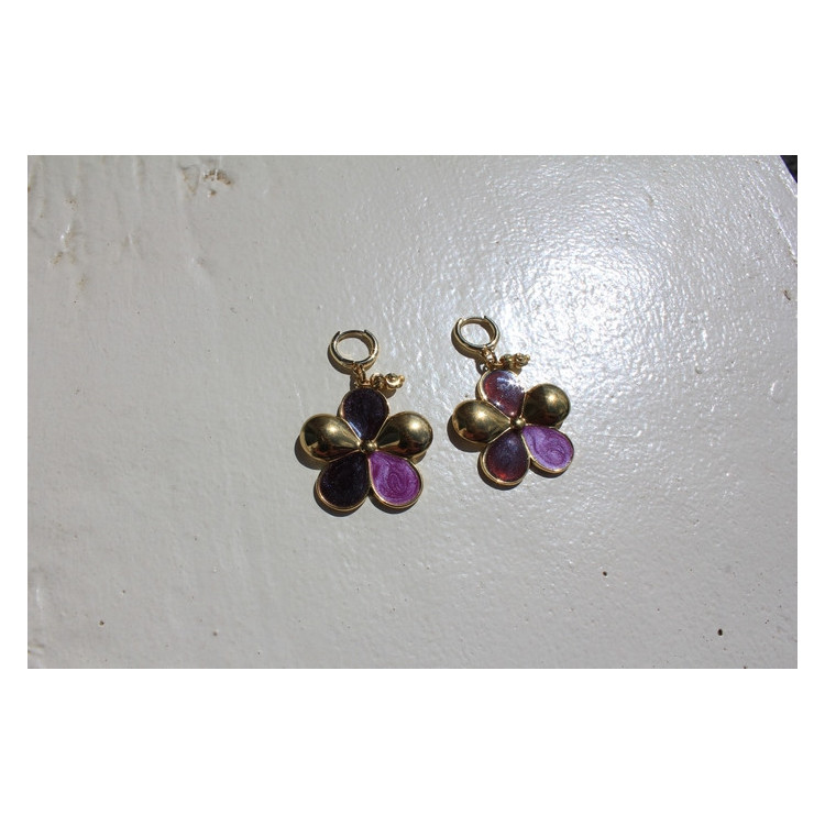 Boucles d'oreilles Hoa violet