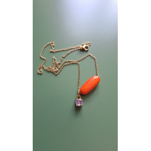 Collier Téa orange zirconium mauve