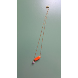 Collier Téa orange zirconium mauve