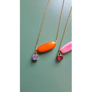 Collier Téa orange zirconium mauve