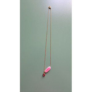 Collier Téa rose zirconium rose framboise