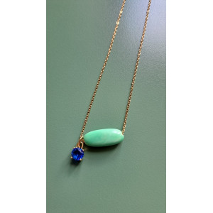 Collier Téa vert zirconium bleu roi
