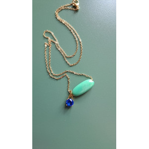 Collier Téa vert zirconium bleu roi