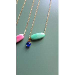 Collier Téa vert zirconium bleu roi