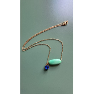Collier Téa vert zirconium bleu roi
