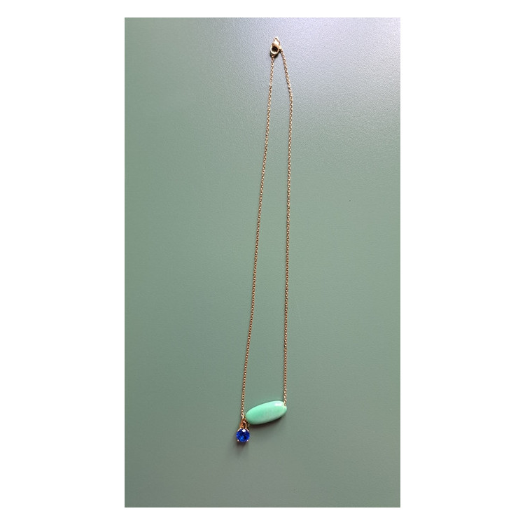 Collier Téa vert zirconium bleu roi