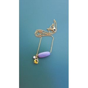 Collier Tessa mauve zirconiums blanc et jaune
