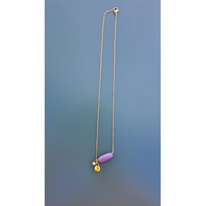 Collier Tessa mauve zirconiums blanc et jaune