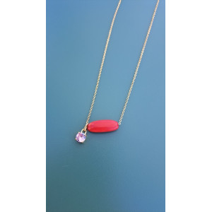 Collier Téa rouge zirconium rose