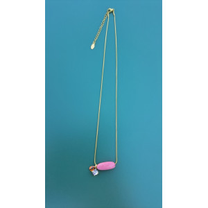 Collier TESSA rose zirconiums orange et mauve