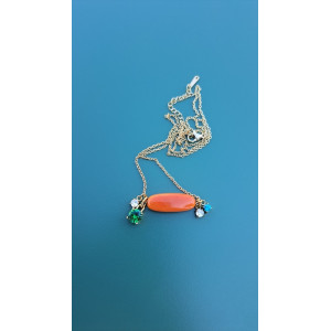 Collier TALIA orange zirconiums vert menthe