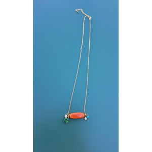 Collier TALIA orange zirconiums vert menthe