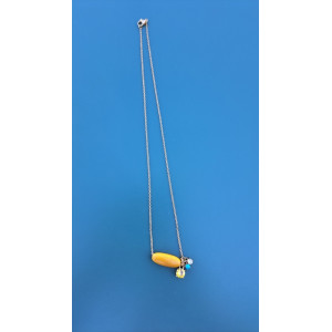 Collier TALIA jaune zirconiums jaune, turquoise et blanc