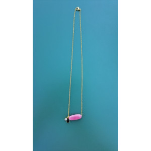 Collier TESSA rose zirconiums noir et blanc