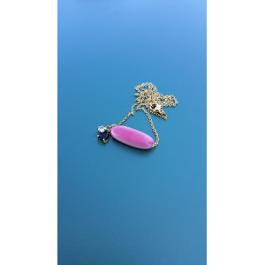 Collier TESSA rose zirconiums noir et blanc