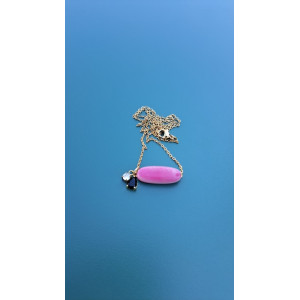 Collier TESSA rose zirconiums noir et blanc