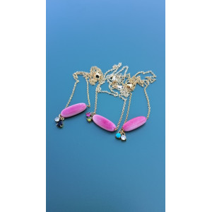 Collier TESSA rose zirconiums noir et blanc