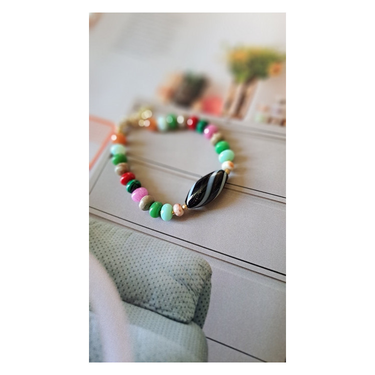 Bracelet Cloé - noir doré