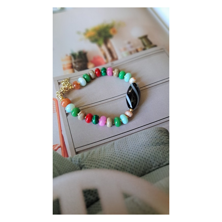 Bracelet Cloé - noir doré