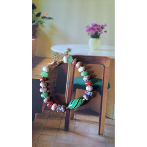 Bracelet Cloé - vert rayé brun
